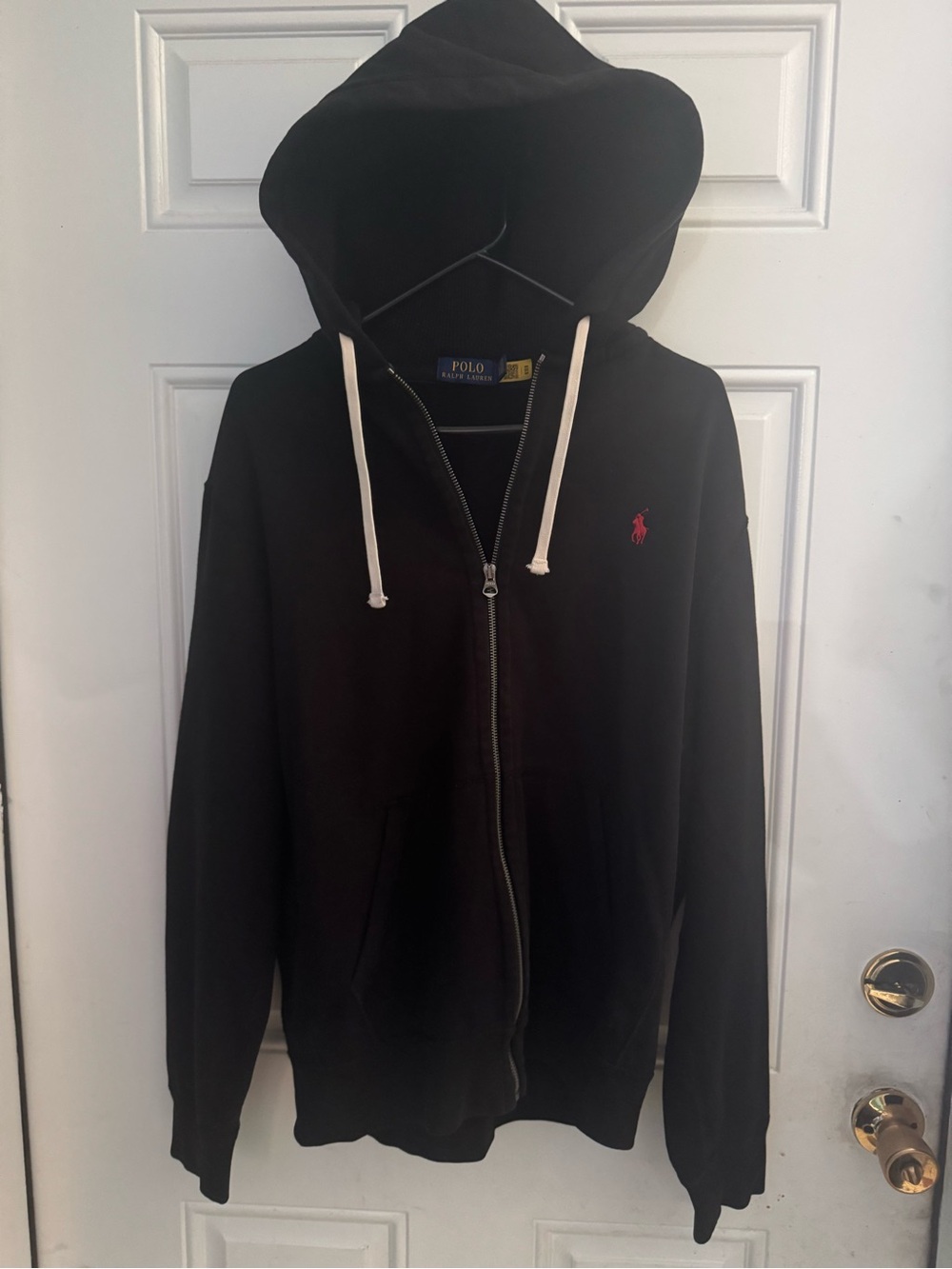 Ralph Lauren Black Hoodie with Yellow Polo Label